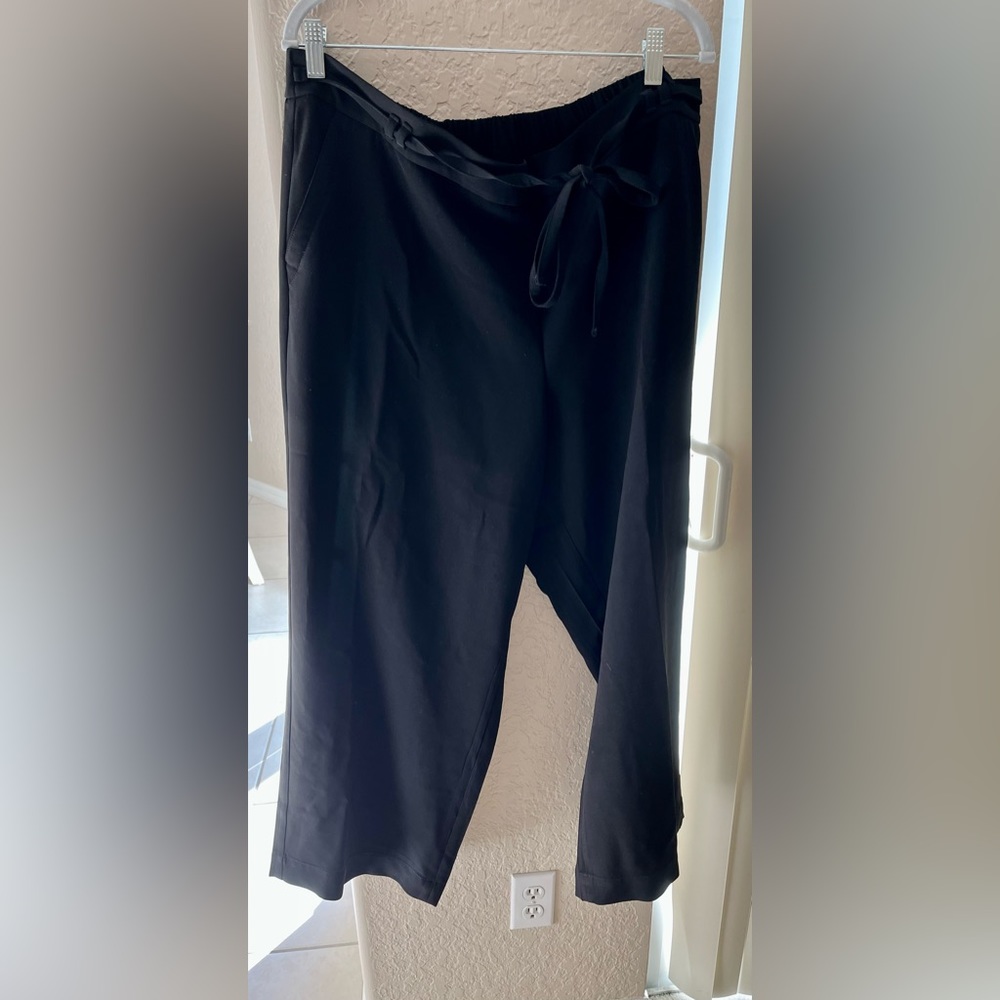 Talbots Black Wide Leg Cropped Pants, Size 2X, Worn Once